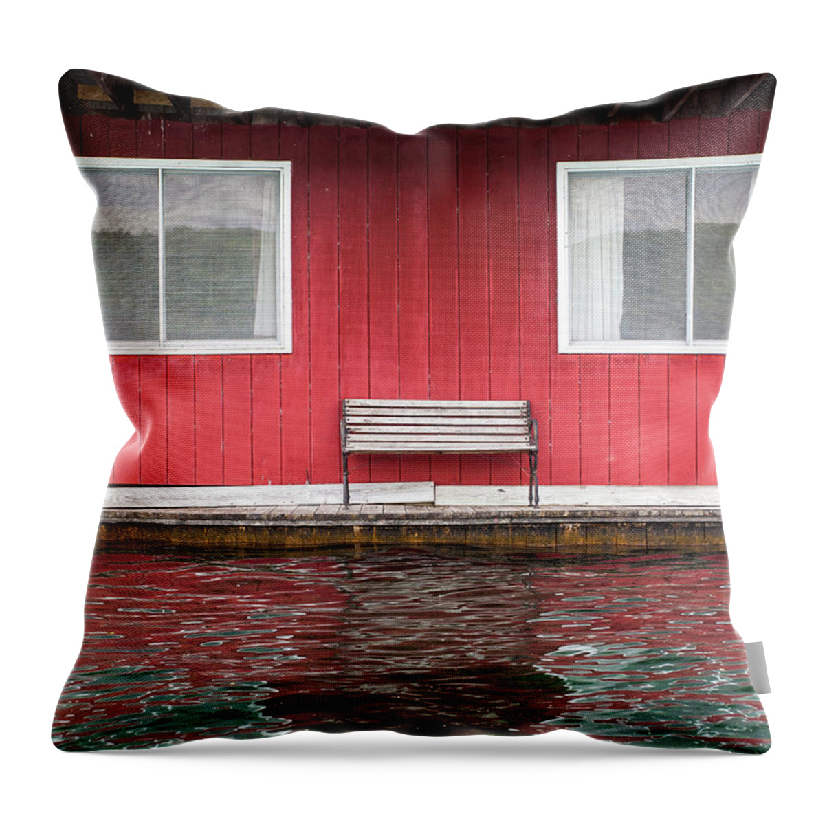 Wooden Throw Pillow featuring the photograph Water Edge by Ben Girardi