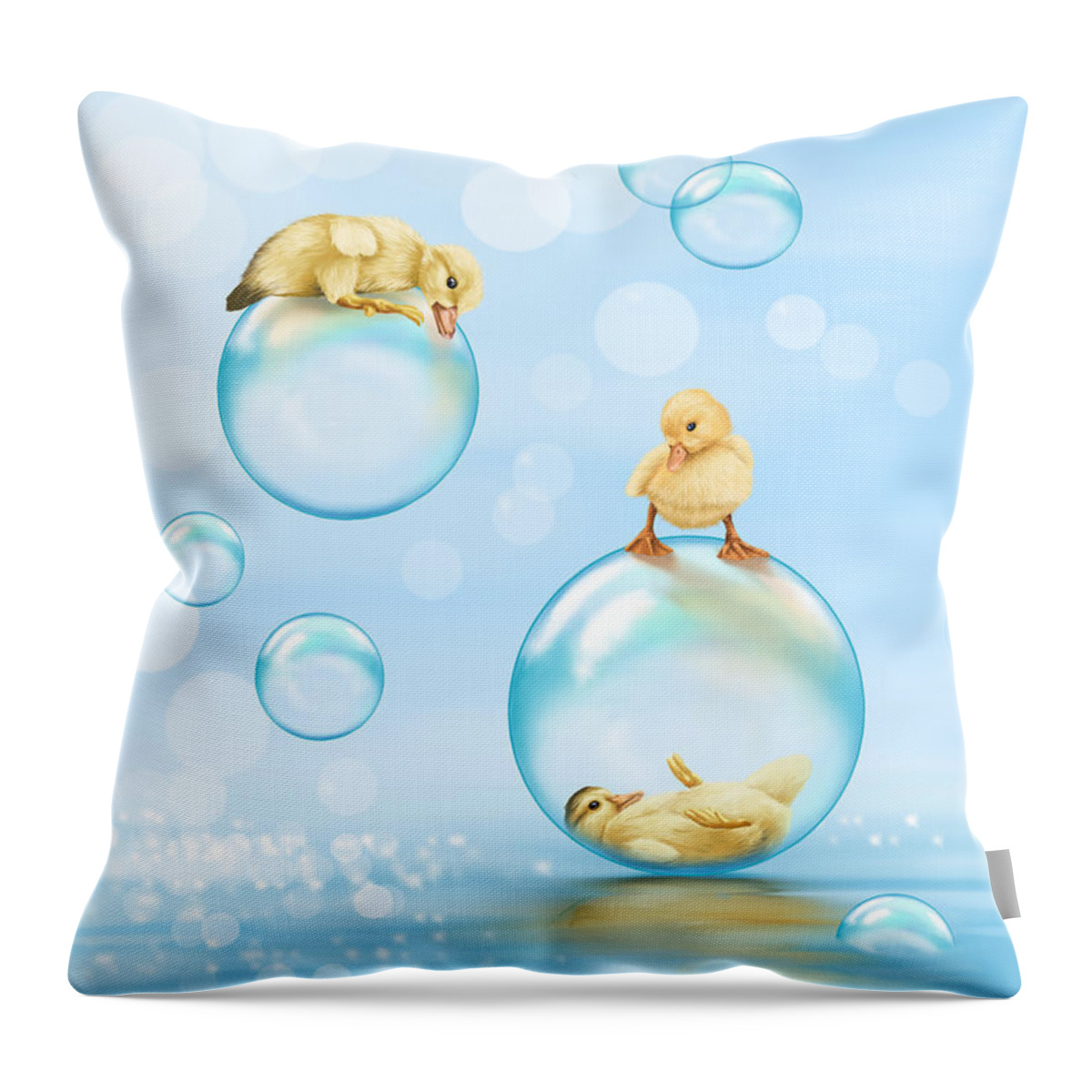 Ipad Throw Pillow featuring the painting Water games by Veronica Minozzi