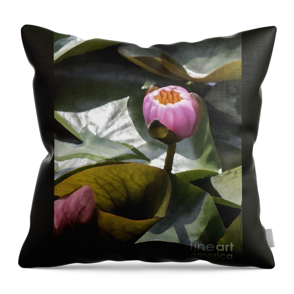 Lily Throw Pillow featuring the photograph Water Lily Bud by Arlene Carmel