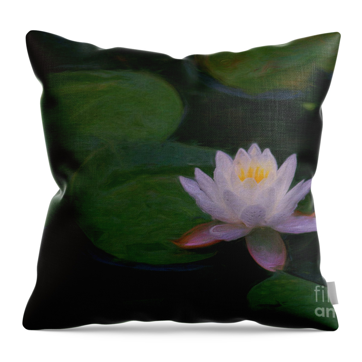 Water Lily Throw Pillow featuring the digital art Water Lily Dreams by Jayne Carney
