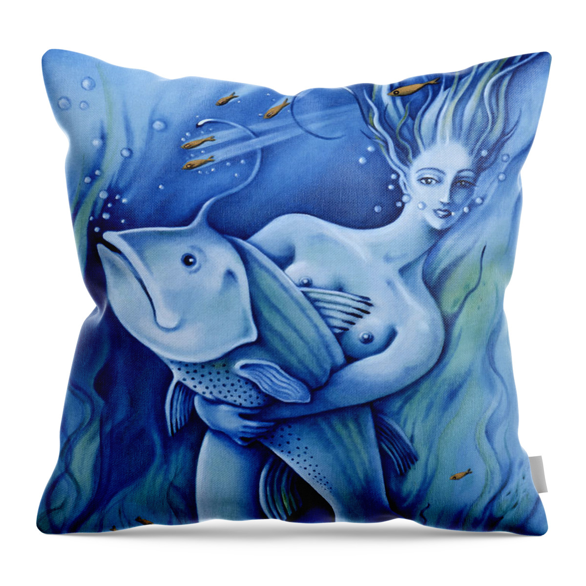 Fantasy Throw Pillow featuring the painting Water by Valerie White