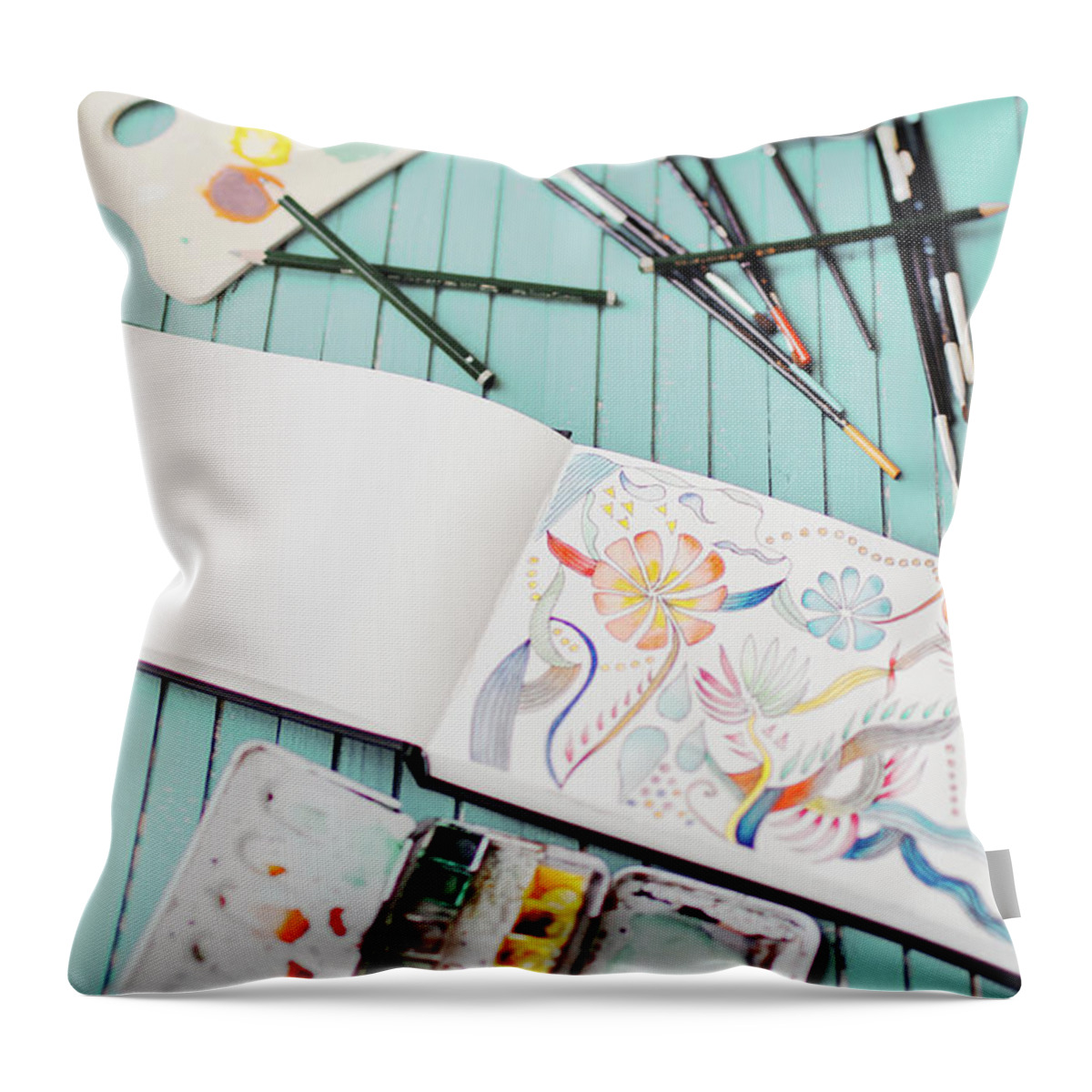 Art Throw Pillow featuring the photograph Watercolor by Julia Davila-lampe