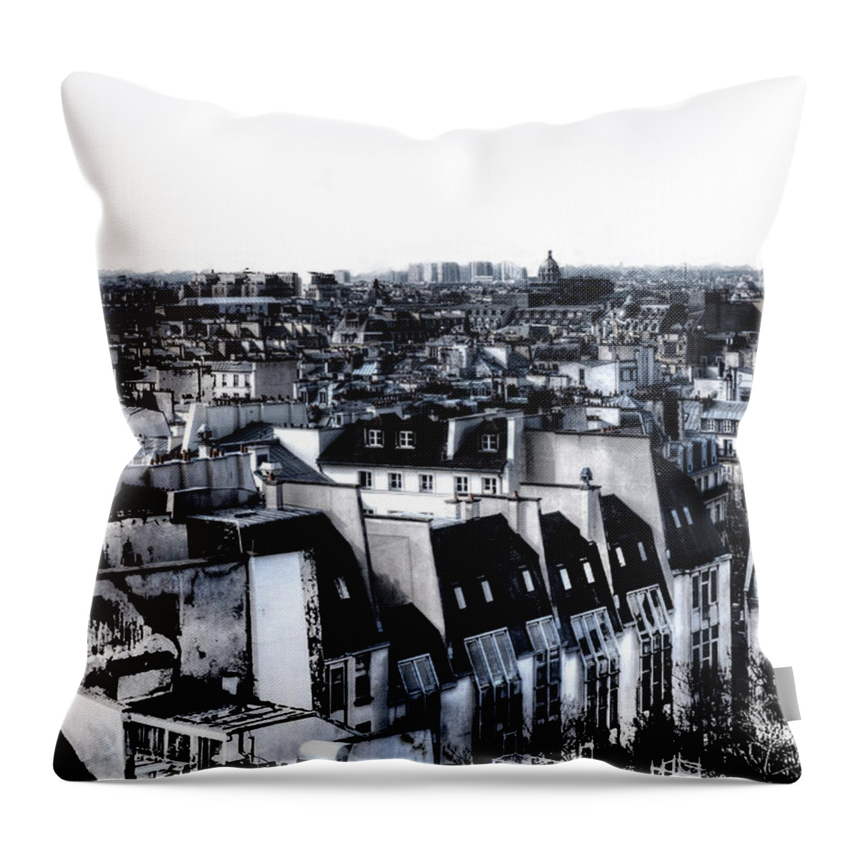 Evie Throw Pillow featuring the photograph Watercolor Paris with Eiffel by Evie Carrier