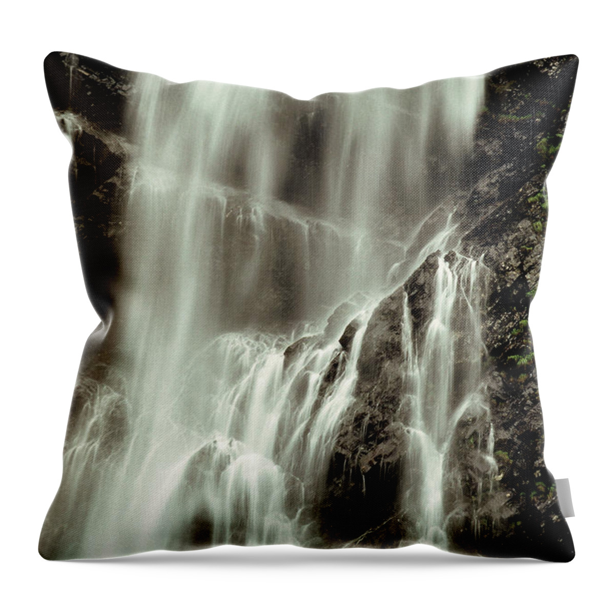 Alaska Throw Pillow featuring the photograph Waterfall Near Valdez, Alaska by Theodore Clutter