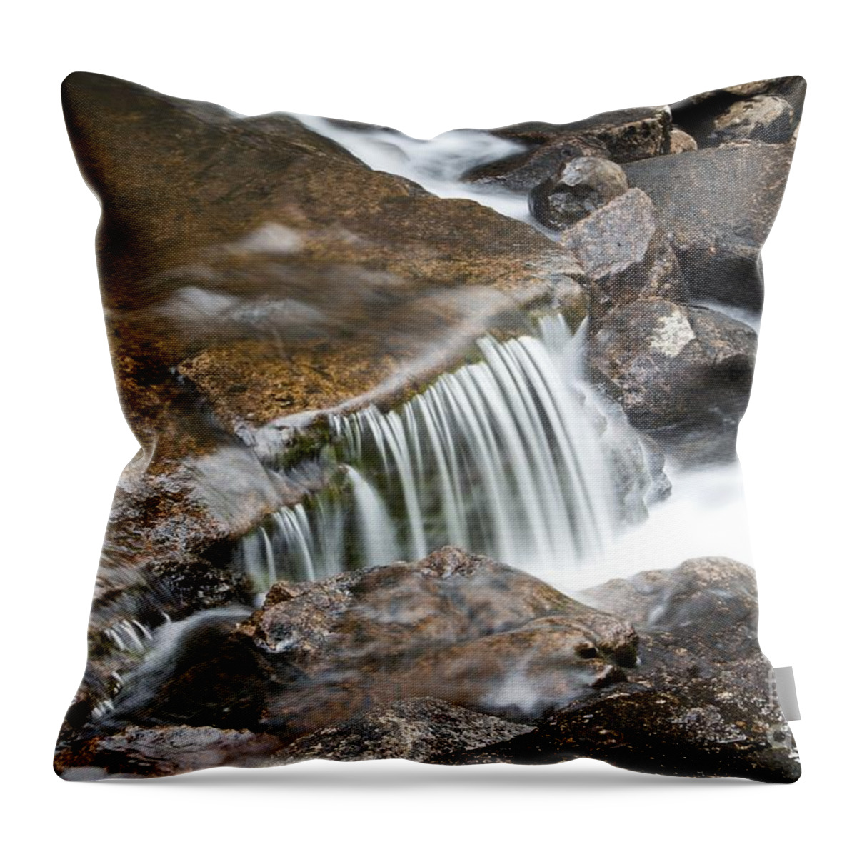 Maine Throw Pillow featuring the photograph Waterfall Stairs by Karin Pinkham