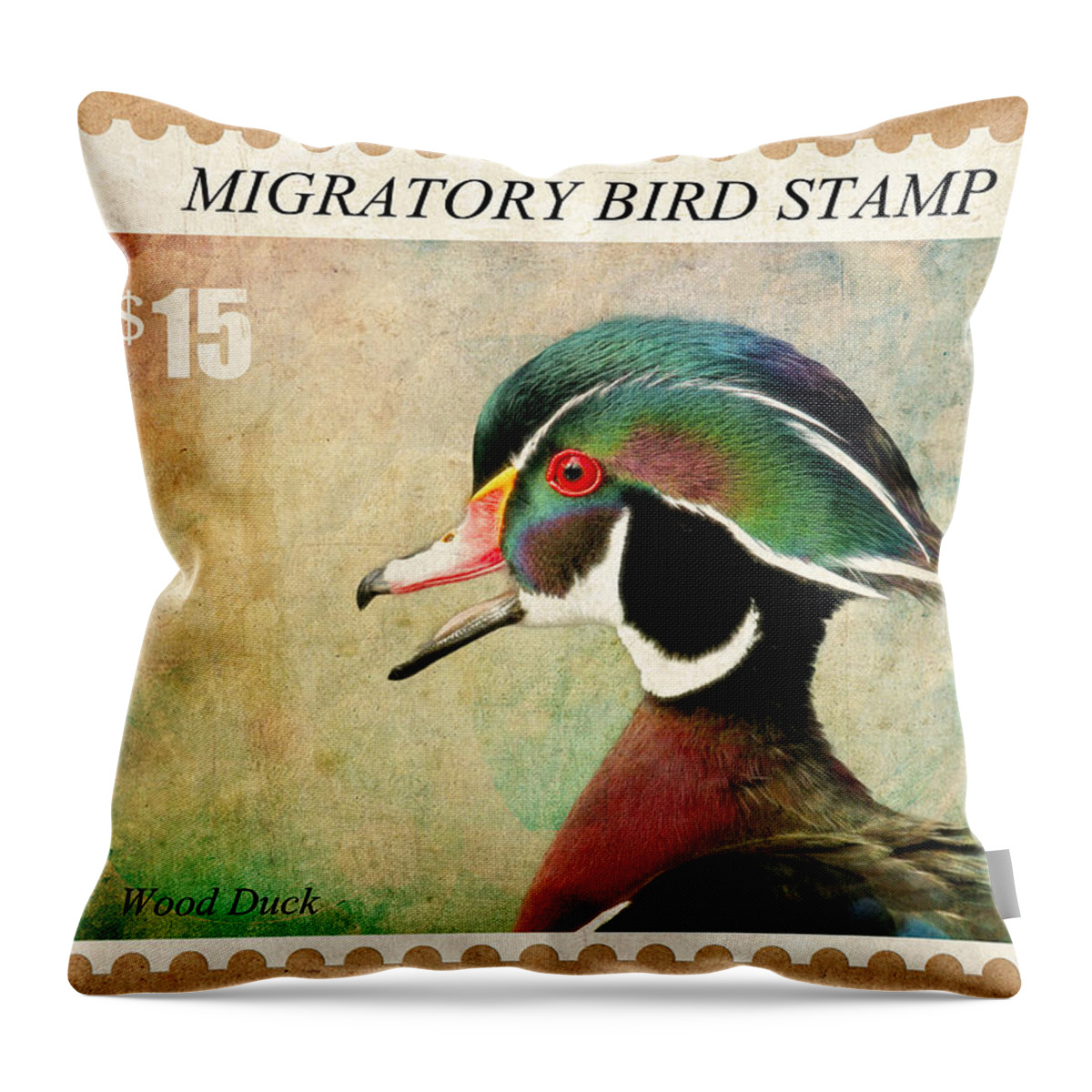 Drakes Throw Pillow featuring the photograph Waterfoul Stamp by Steve McKinzie
