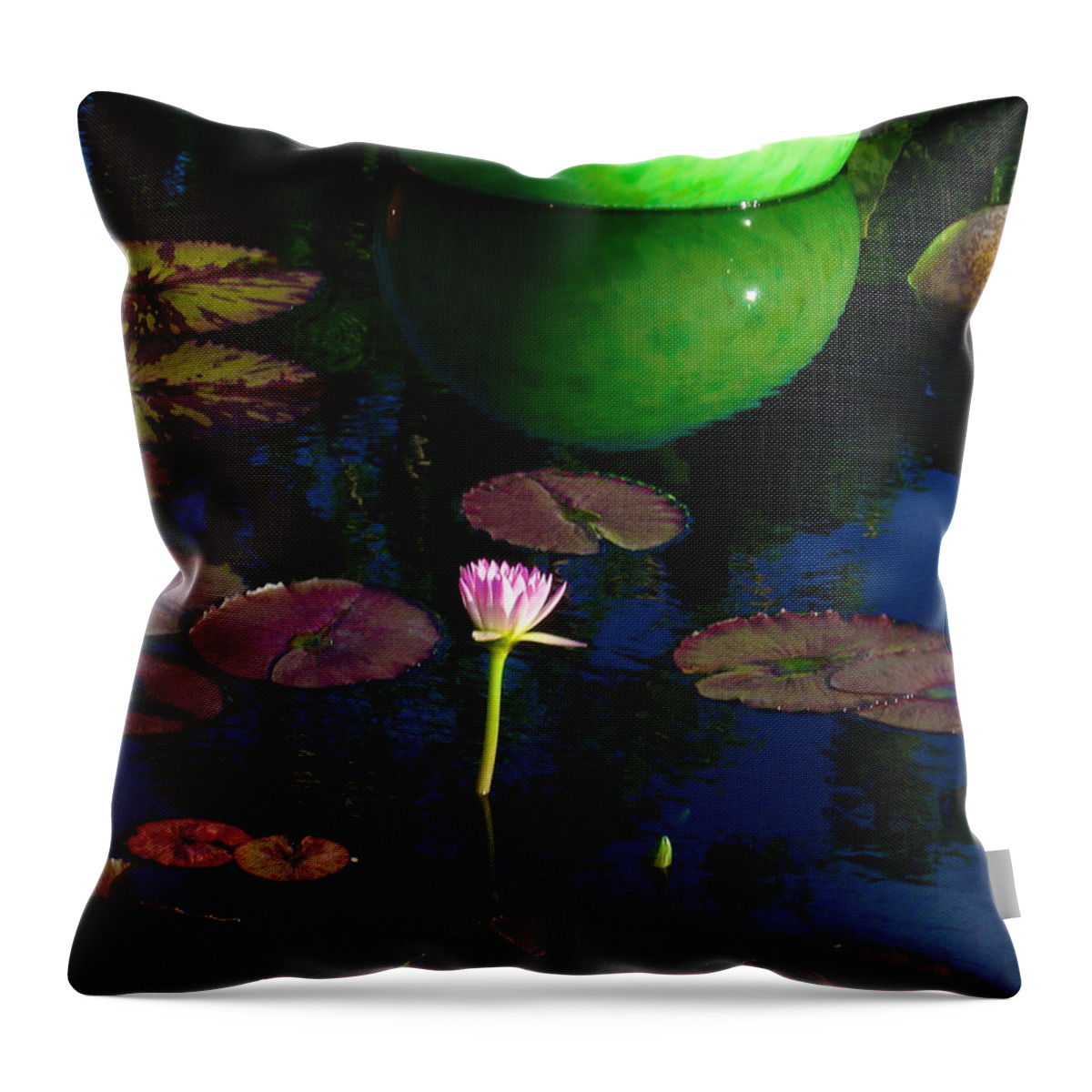 Art Portraits Throw Pillow featuring the photograph Waterlily Reflection by Kristin Hatt