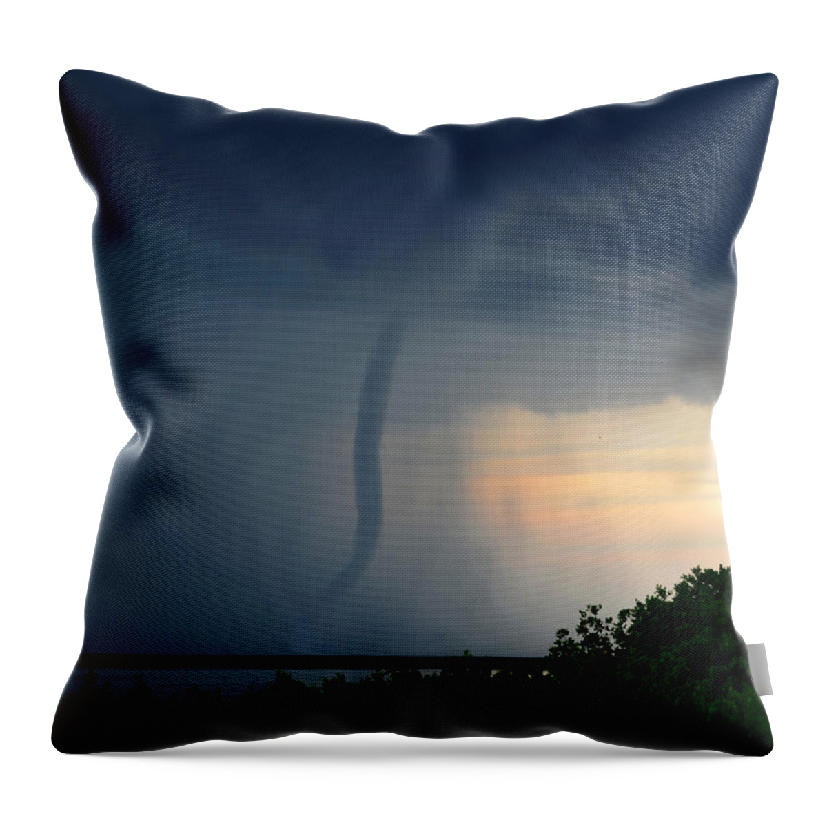 Waterspout Throw Pillow featuring the photograph Waterspout in Tampa Bay by David Lee Thompson