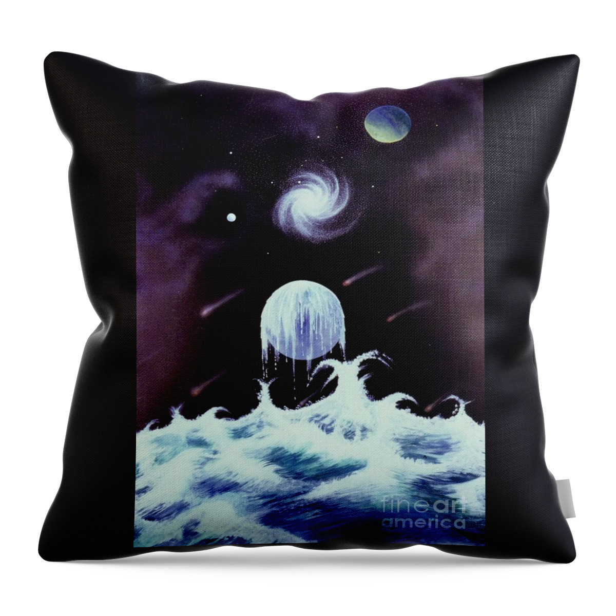 Acrylic Painting Throw Pillow featuring the painting Waterworld II by David Neace