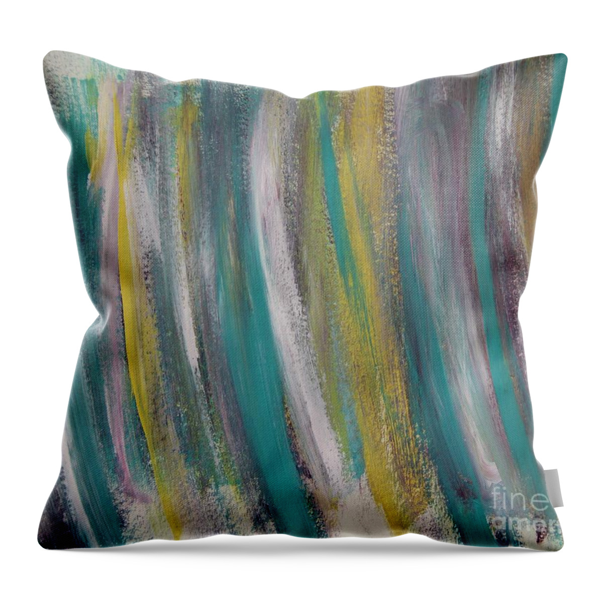90s Throw Pillow featuring the painting Watery by Marina McLain