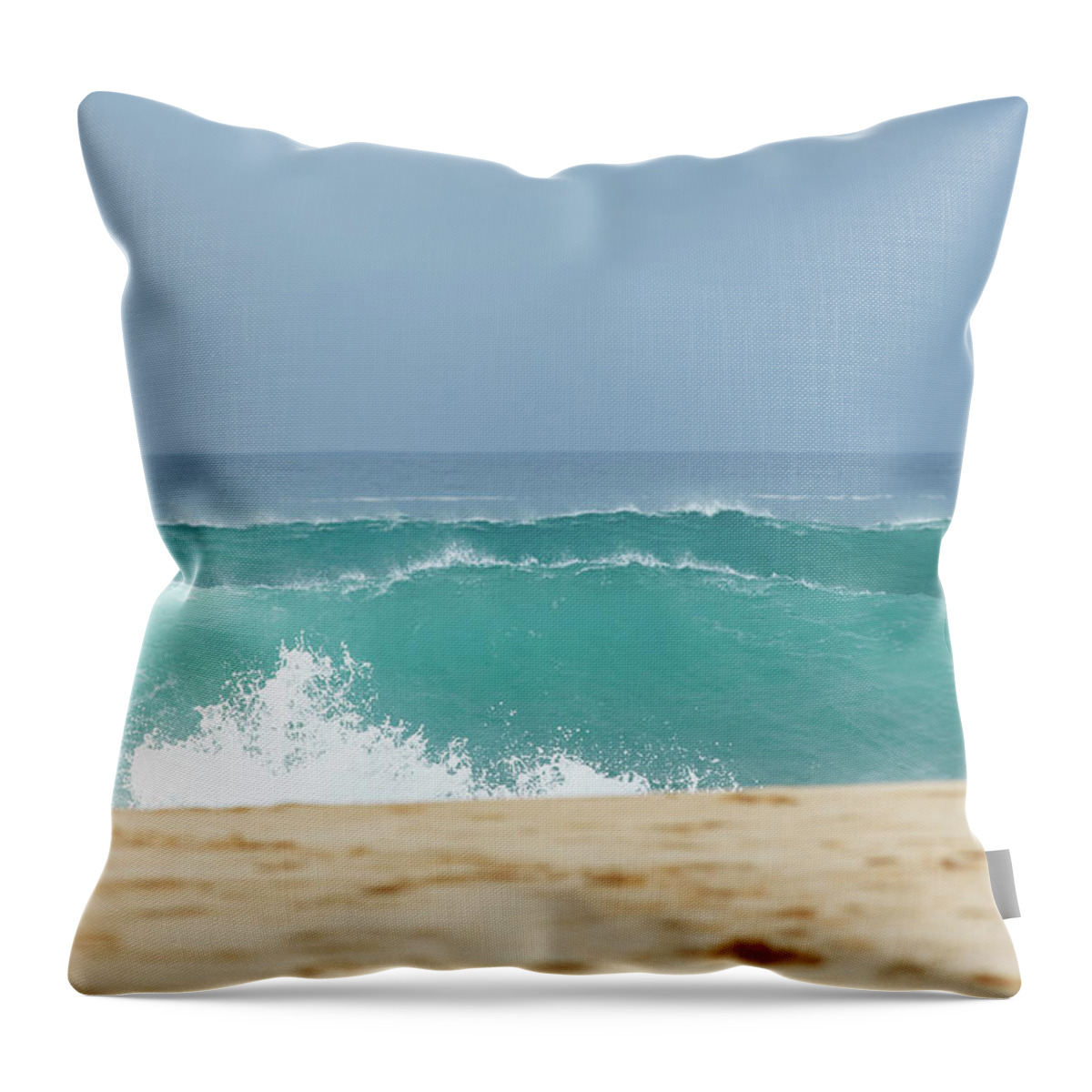 Scenics Throw Pillow featuring the photograph Wave Action by Laszlo Podor