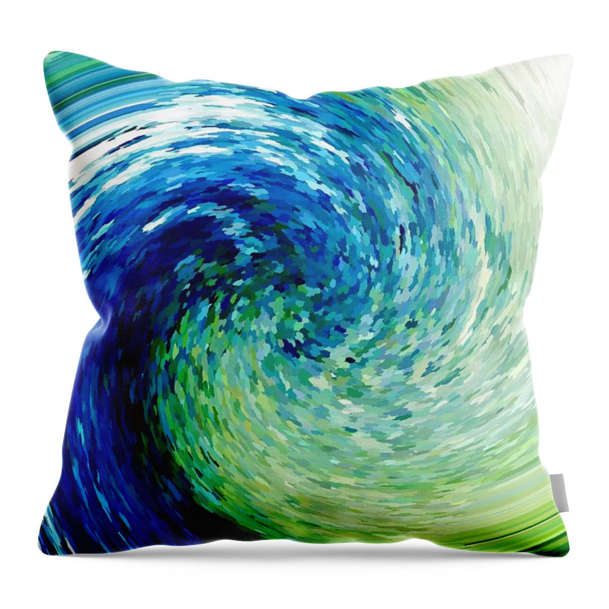 Wave To Van Gogh Throw Pillow featuring the digital art Wave to Van Gogh by David Manlove