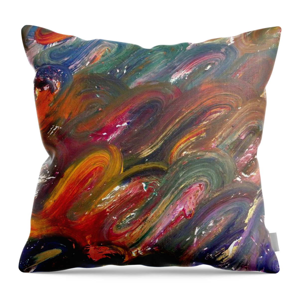 Waves Of Worship Throw Pillow featuring the painting Waves of Worship by Christine Nichols