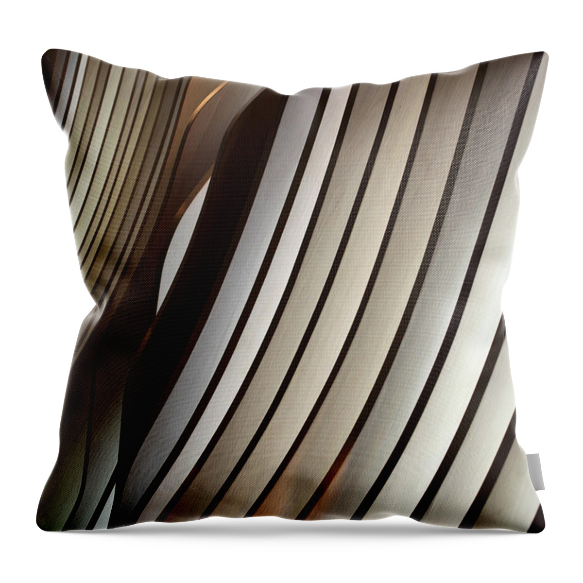 Curve Throw Pillow featuring the photograph Wavy Wooden Interior Decoration by Blackred