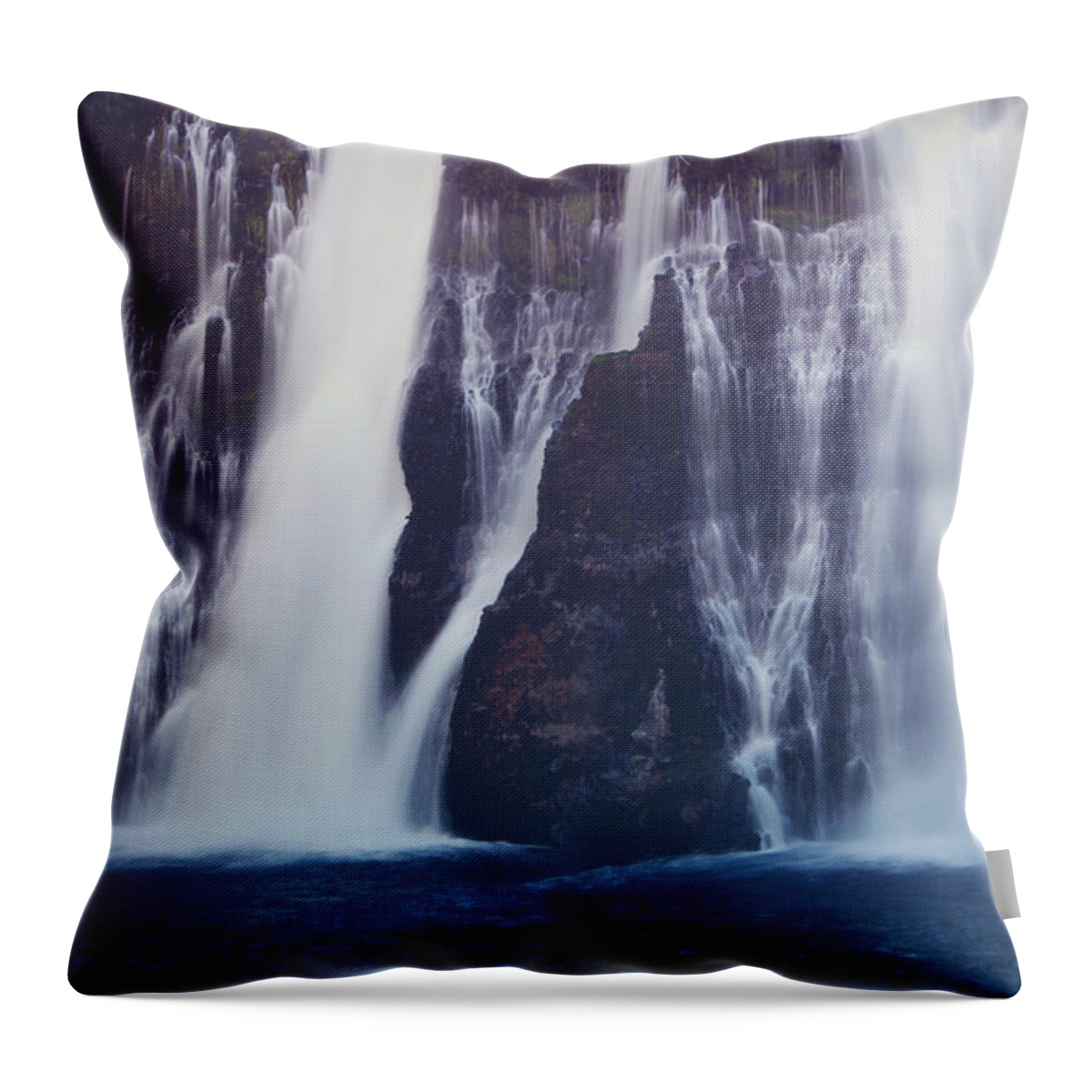 Burney Falls State Park Throw Pillow featuring the photograph We All Fall Down Sometimes by Laurie Search
