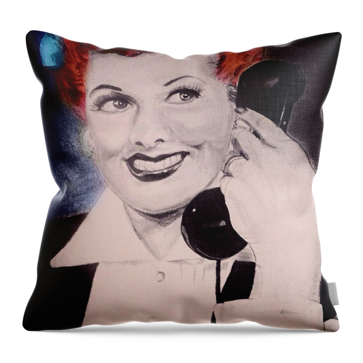 Lucy Throw Pillow featuring the digital art We Love Lucy by Tracy Russell