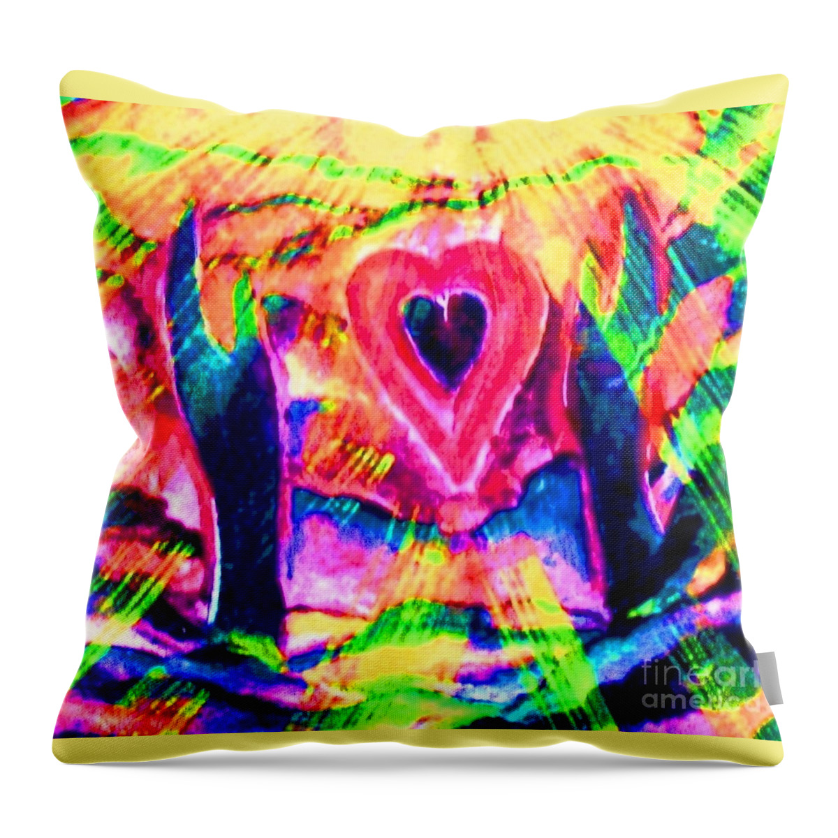 Heart Throw Pillow featuring the painting We Love You Lord by Hazel Holland