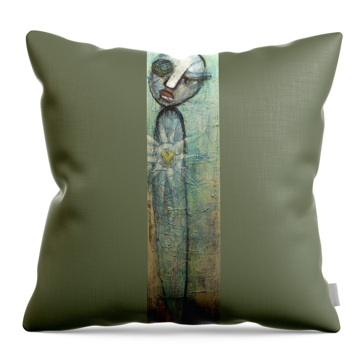 Figurative Throw Pillow featuring the painting We Stand Alone by Laurie Maves ART