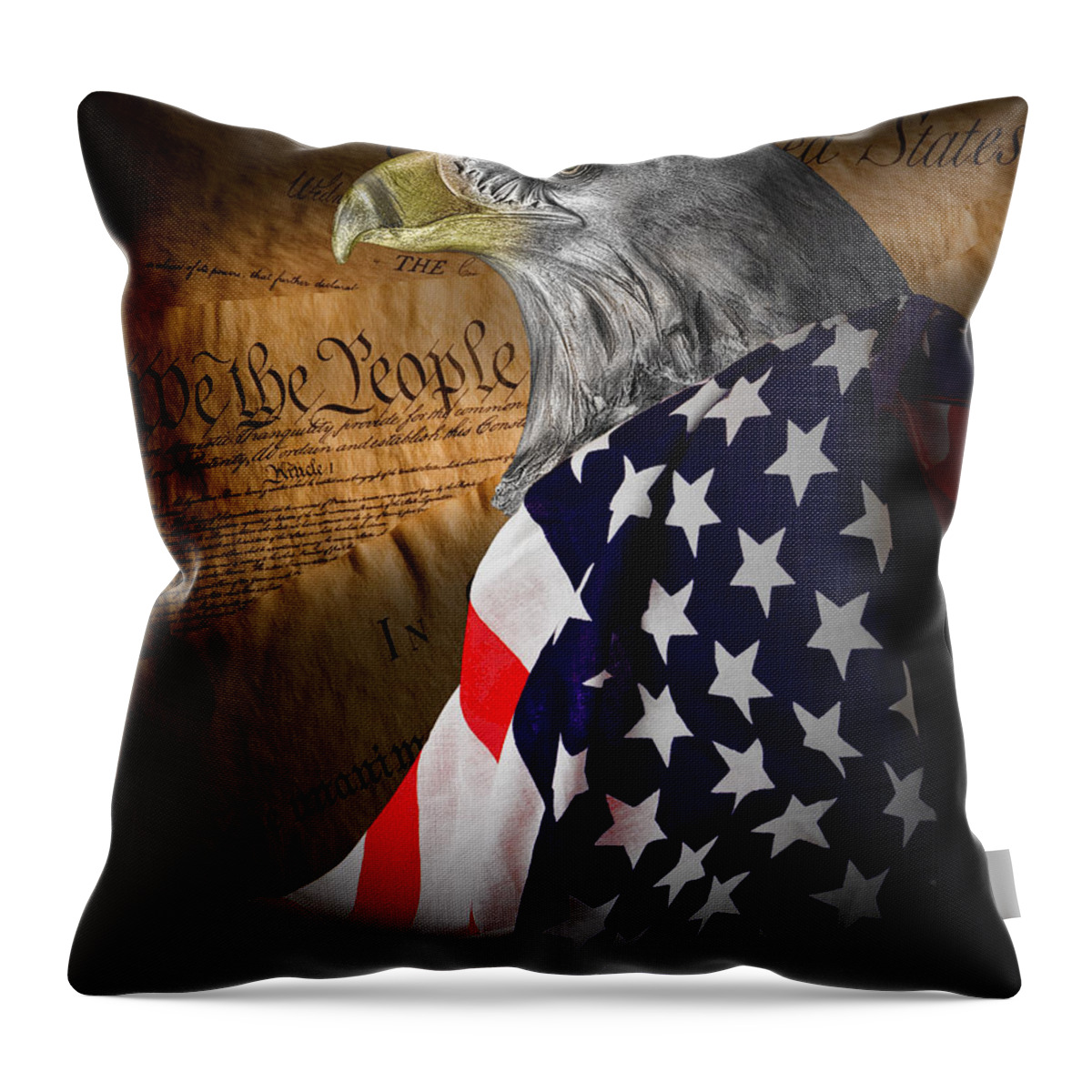Eagle Throw Pillow featuring the photograph We The People by Tom Mc Nemar