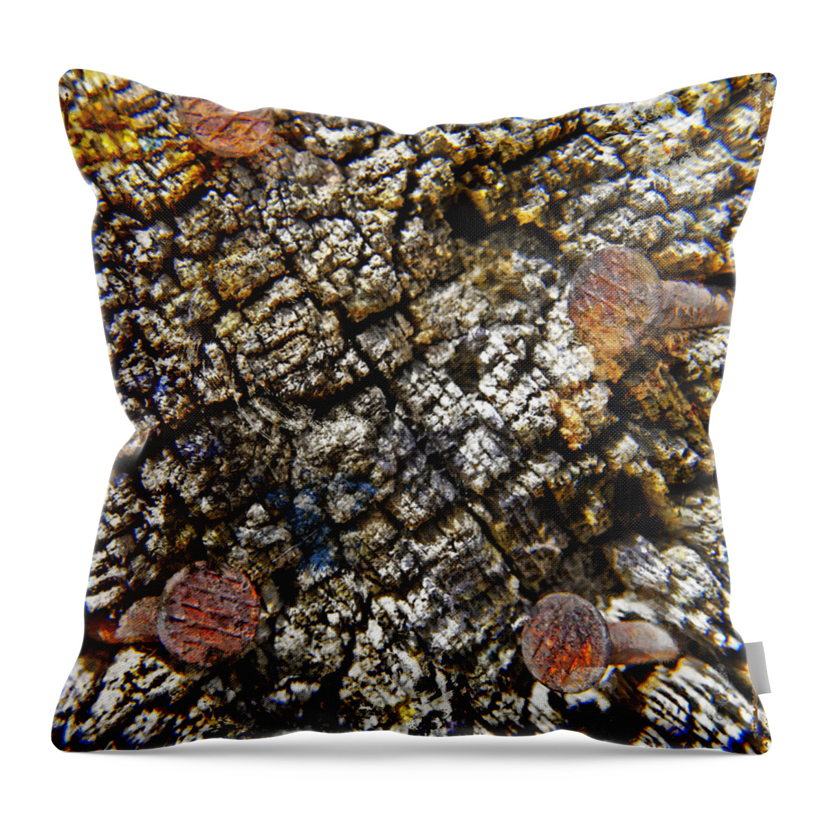 Horse Photographs Throw Pillow featuring the photograph Weathered by Mayhem Mediums