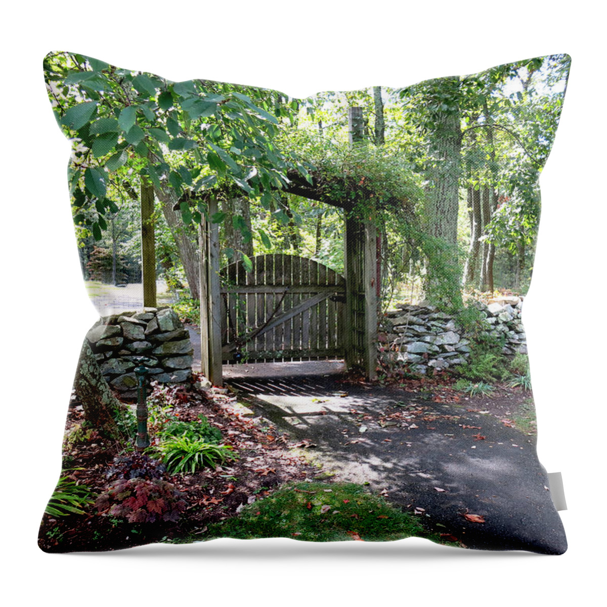 Gate Throw Pillow featuring the photograph Welcome by Jean Macaluso
