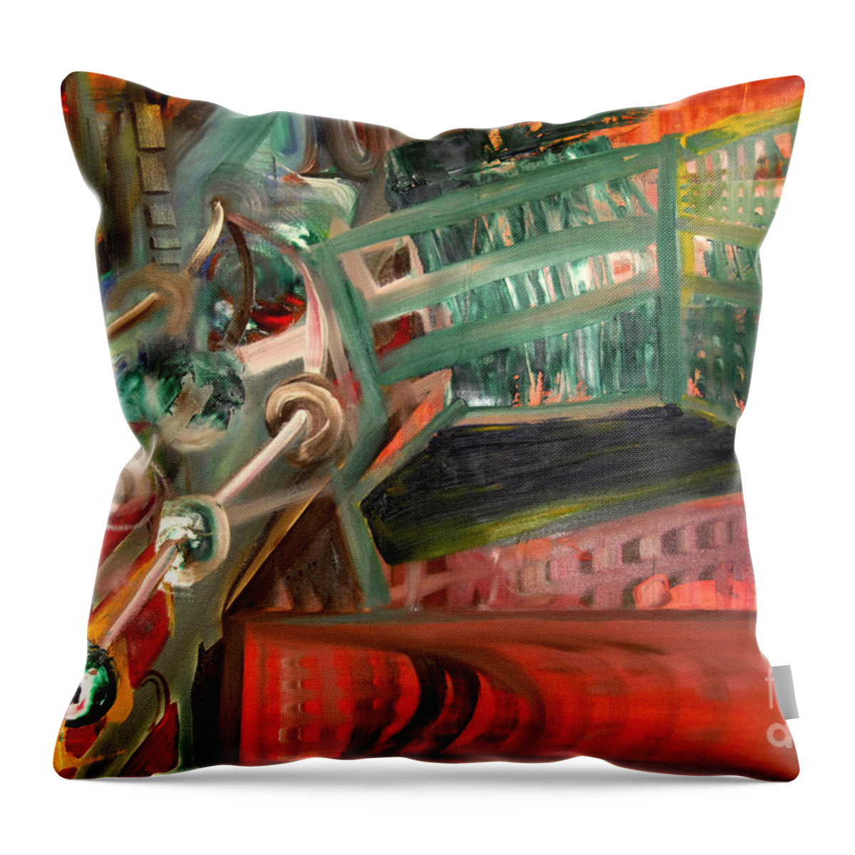 Pink Floyd Throw Pillow featuring the painting Welcome To The Machine by James Lavott
