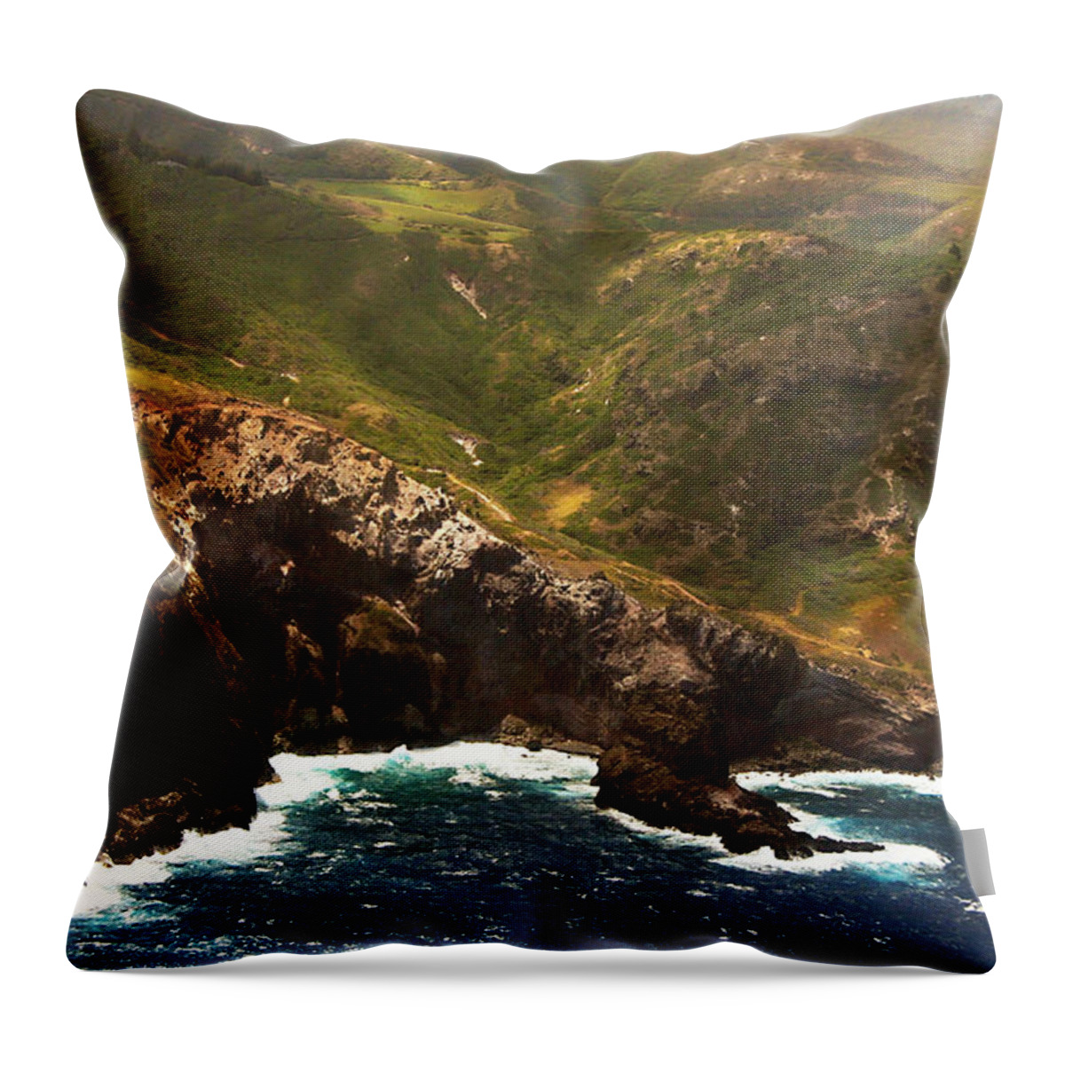 West Coast Of Molokai Throw Pillow featuring the photograph West Coast of Molokai by Ellen Henneke