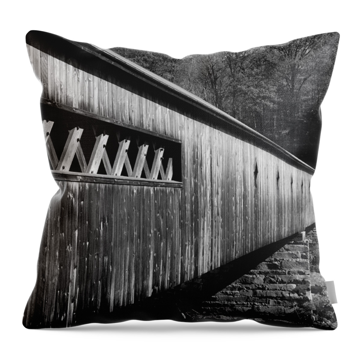 Vermont Throw Pillow featuring the photograph West Dummerston Covered Bridge by Luke Moore