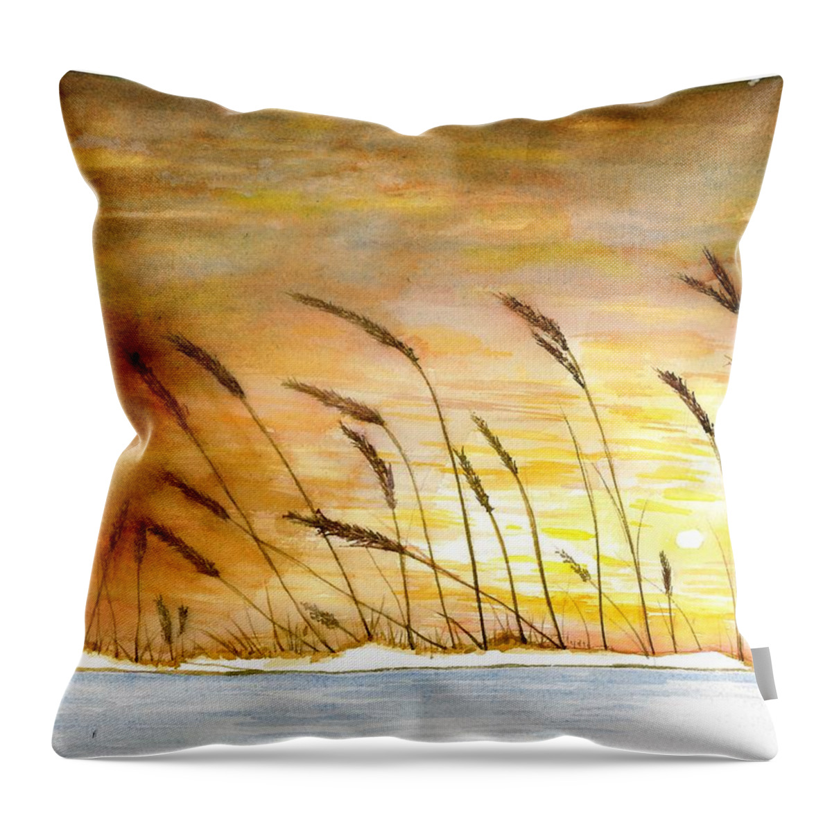 Wheat Throw Pillow featuring the painting Wheat by David Bartsch