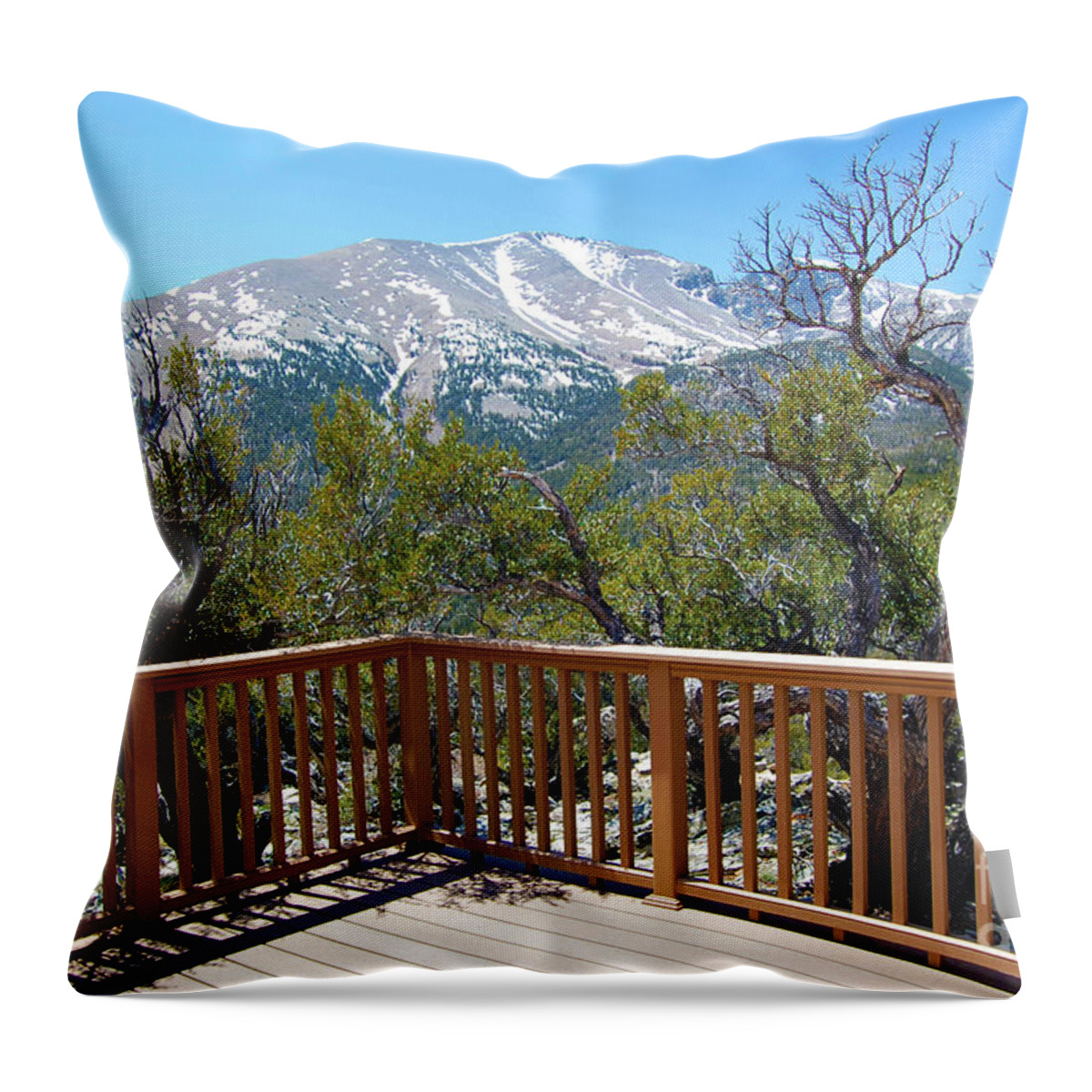 Great Basin National Park Throw Pillow featuring the photograph Wheeler Peak Overlook by Debra Thompson