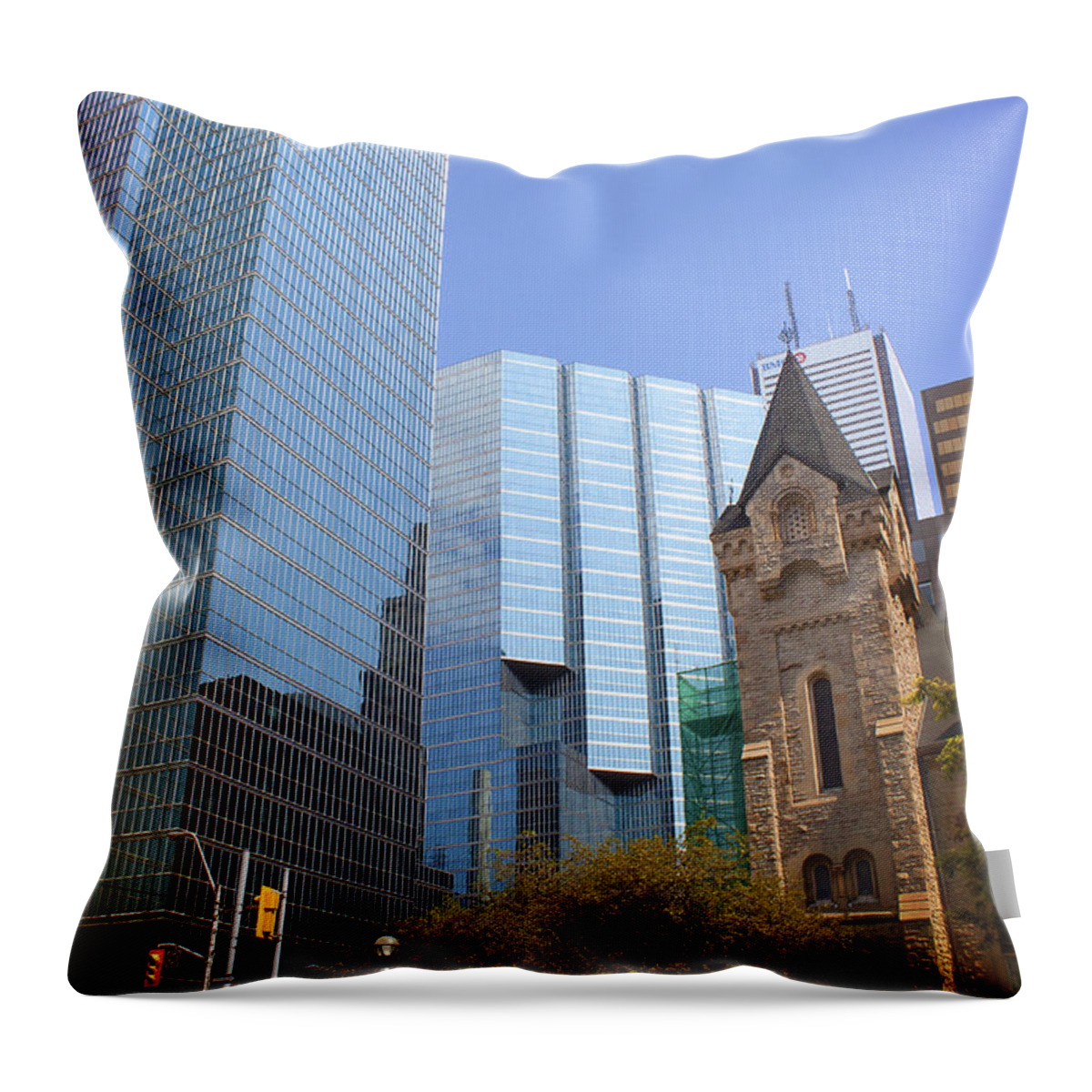 City Throw Pillow featuring the photograph When the Future meets the Past by Milena Ilieva