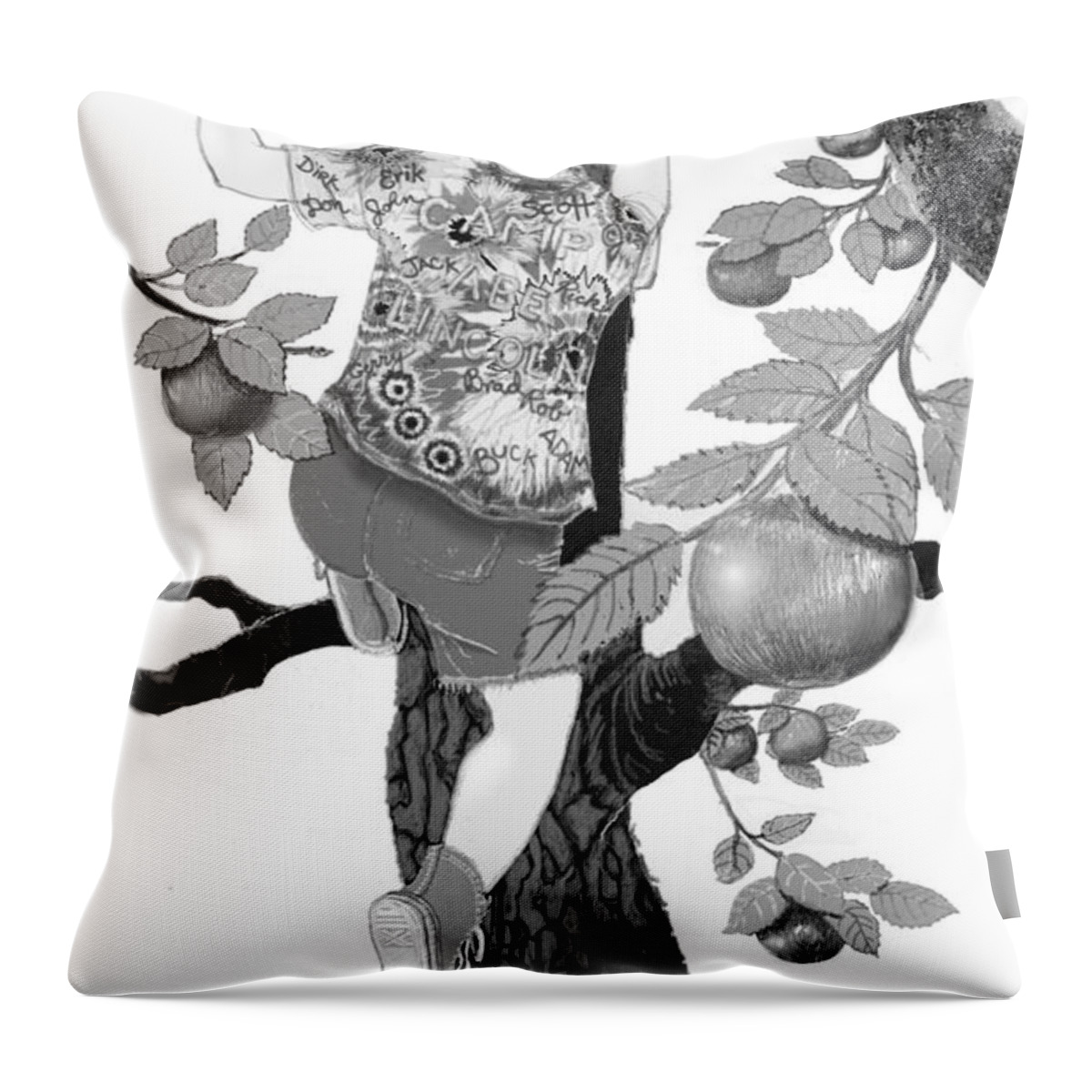 Boy Throw Pillow featuring the digital art Where the Best Apples Are by Carol Jacobs