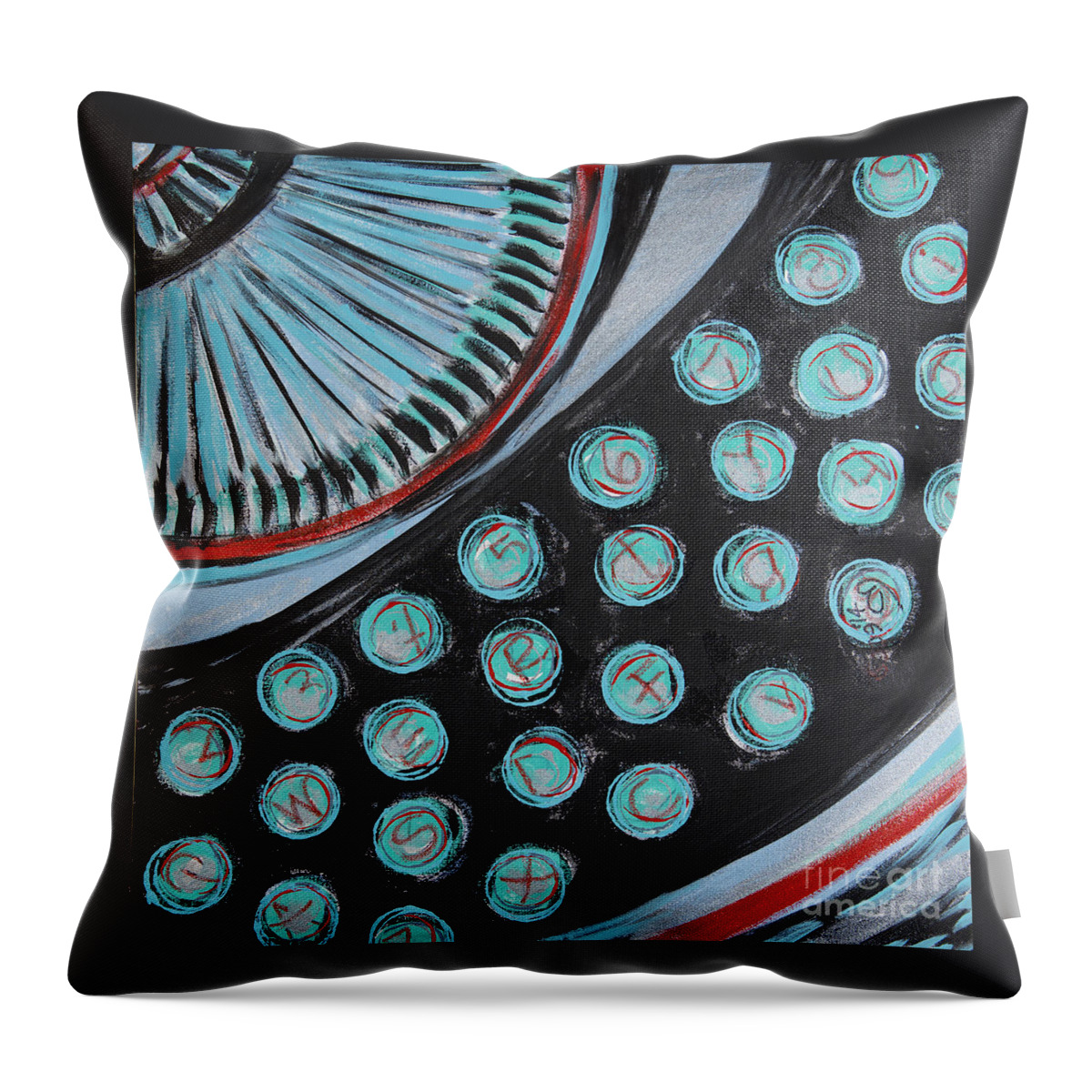 Typewriter Throw Pillow featuring the painting Which Type Are You? by Rebecca Weeks