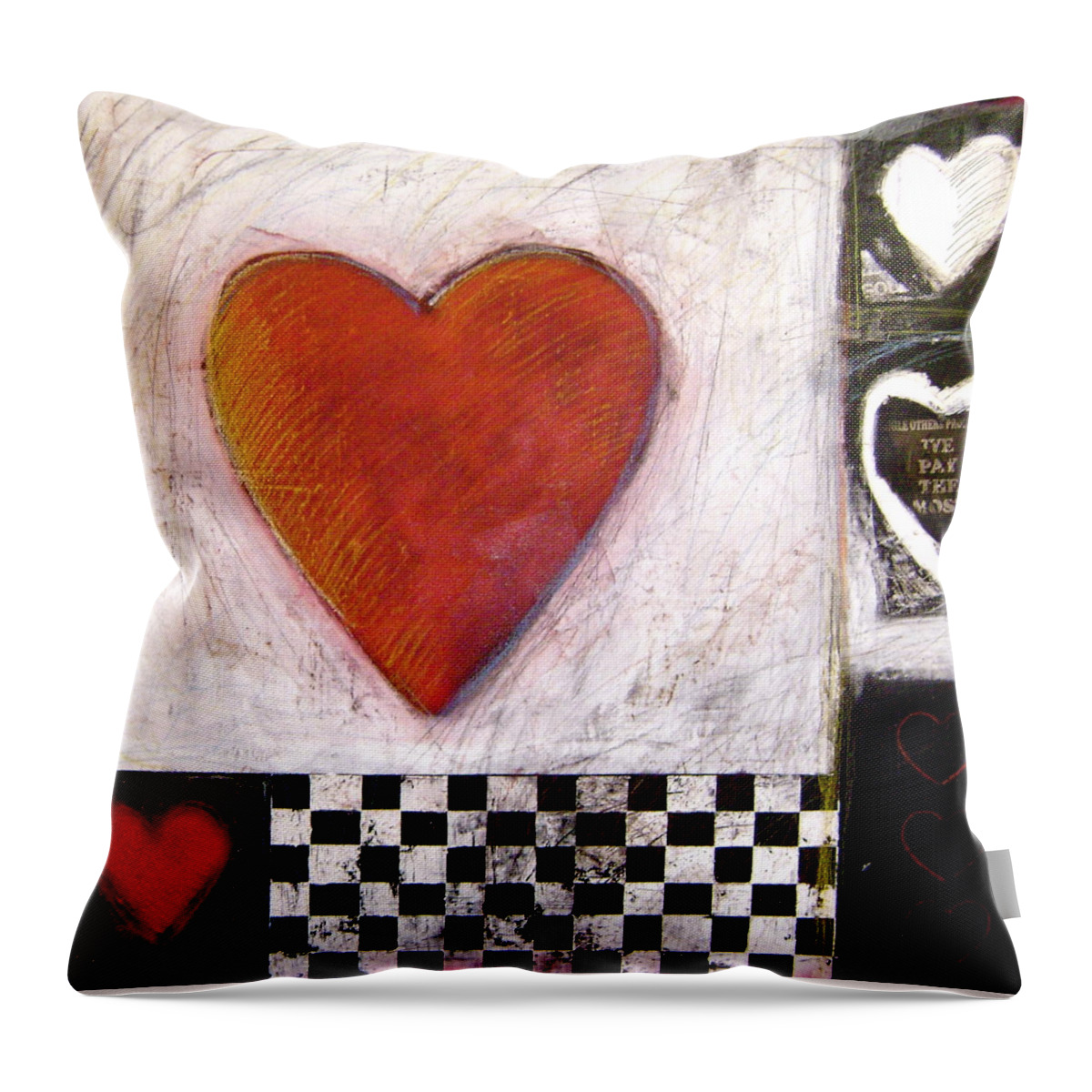 Heart Throw Pillow featuring the painting While Others Promise We pay the Most by Gerry High