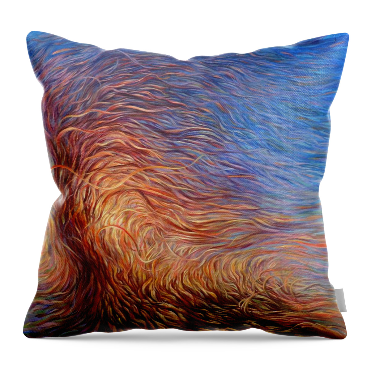 Whirl Tree Throw Pillow featuring the painting Whirl Tree by Hans Droog