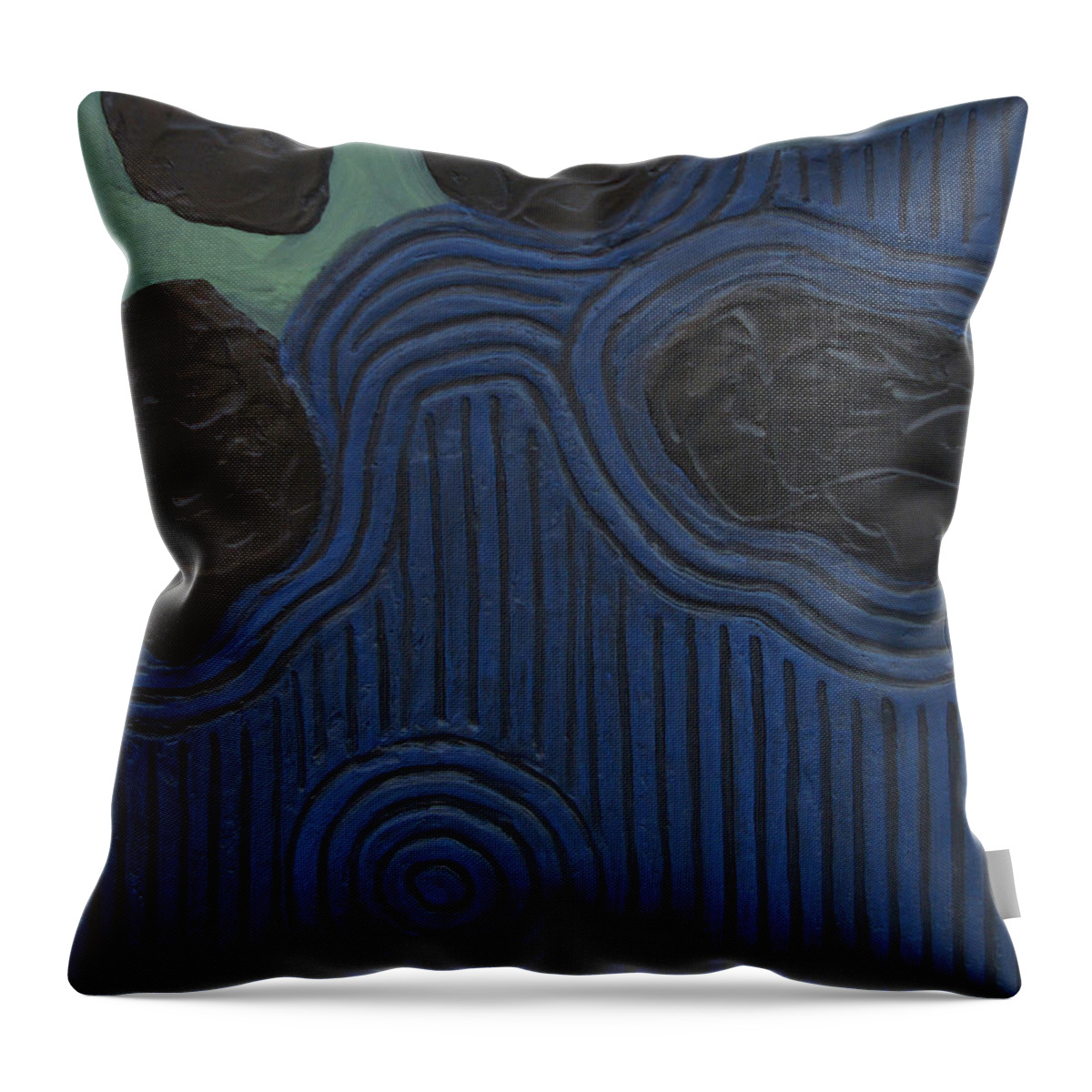 Japan Throw Pillow featuring the painting Whirlpool by Carrie MaKenna