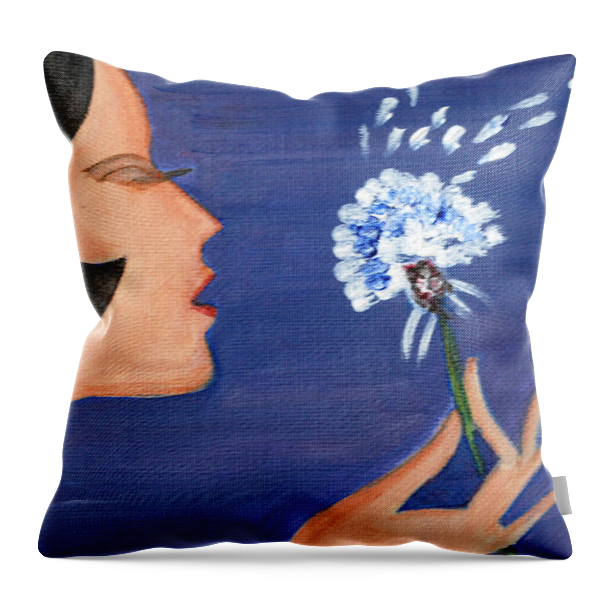 Acrylic Throw Pillow featuring the painting Whisper by Sonali Kukreja