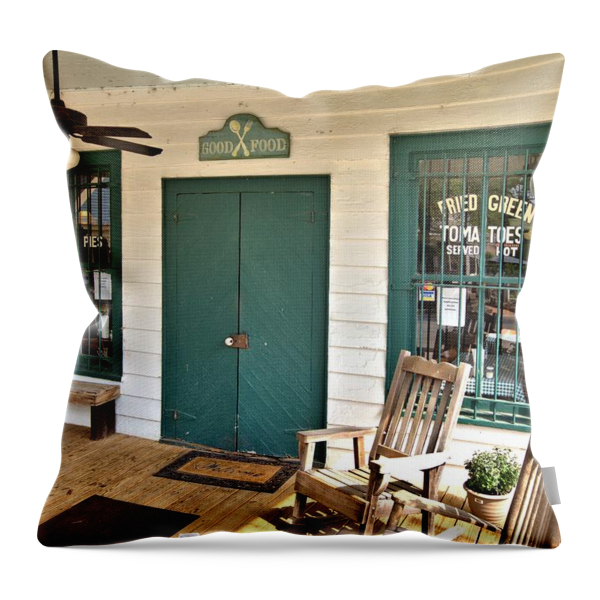 5991 Throw Pillow featuring the photograph Whistle Stop Cafe by Gordon Elwell