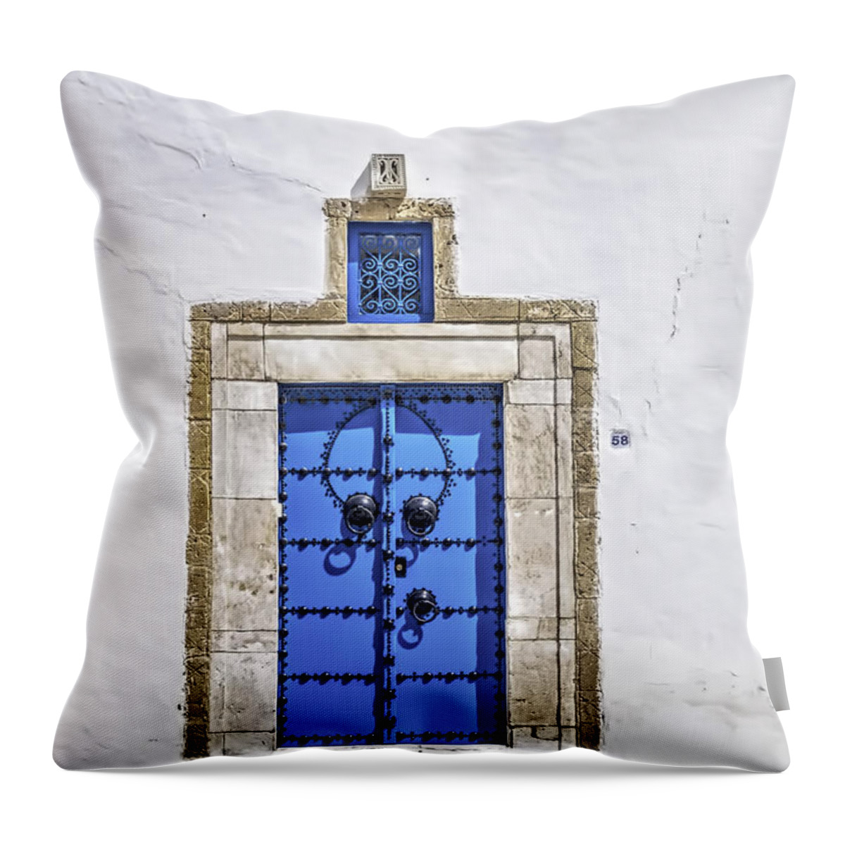 Africa Throw Pillow featuring the photograph White and Blue by Maria Coulson