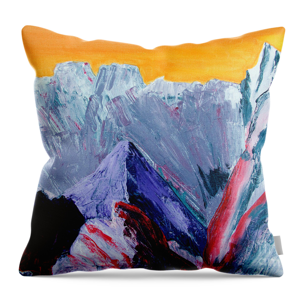 Mountains Painting Throw Pillow featuring the painting White Canyon by Kandyce Waltensperger