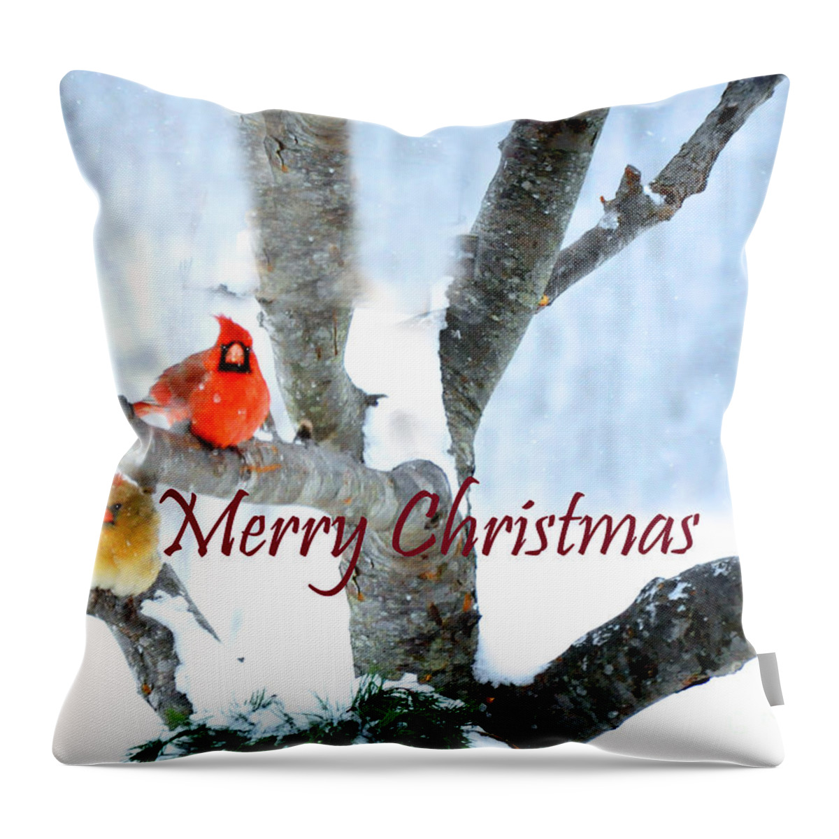 Nature Throw Pillow featuring the photograph White Christmas by Nava Thompson