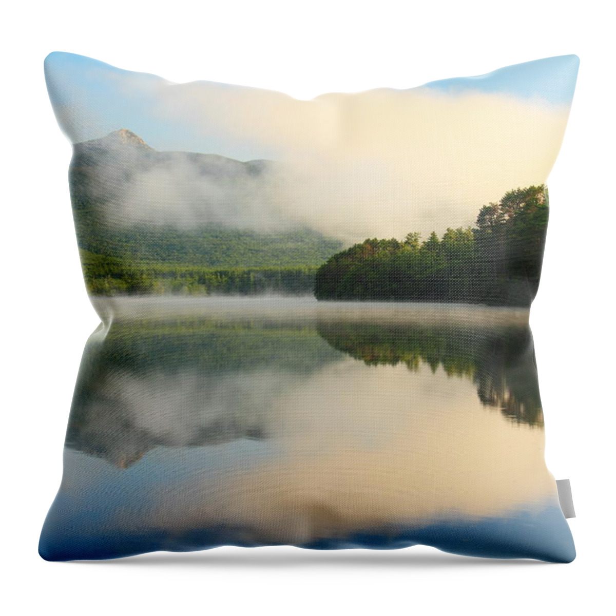 White Lake Throw Pillow featuring the photograph Morning on Lake Chocorua by Roupen Baker