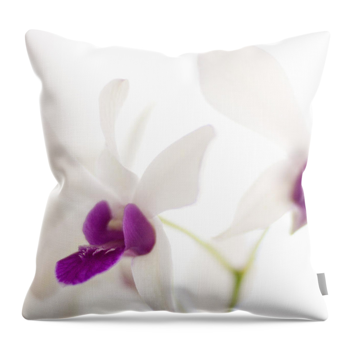 Orchid Throw Pillow featuring the photograph White Orchids by Bradley R Youngberg