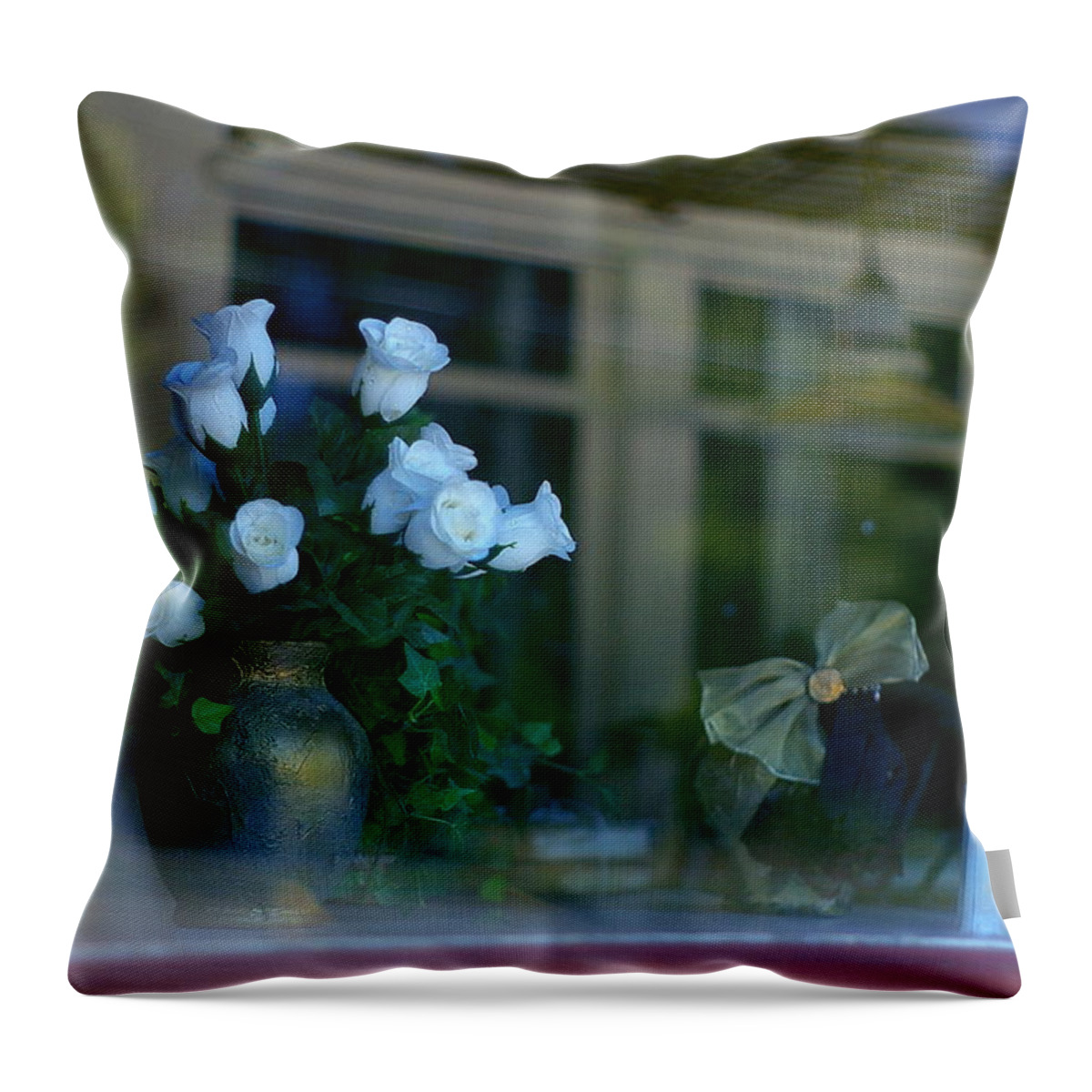 Diner Throw Pillow featuring the photograph White Roses Diner by Randy Pollard