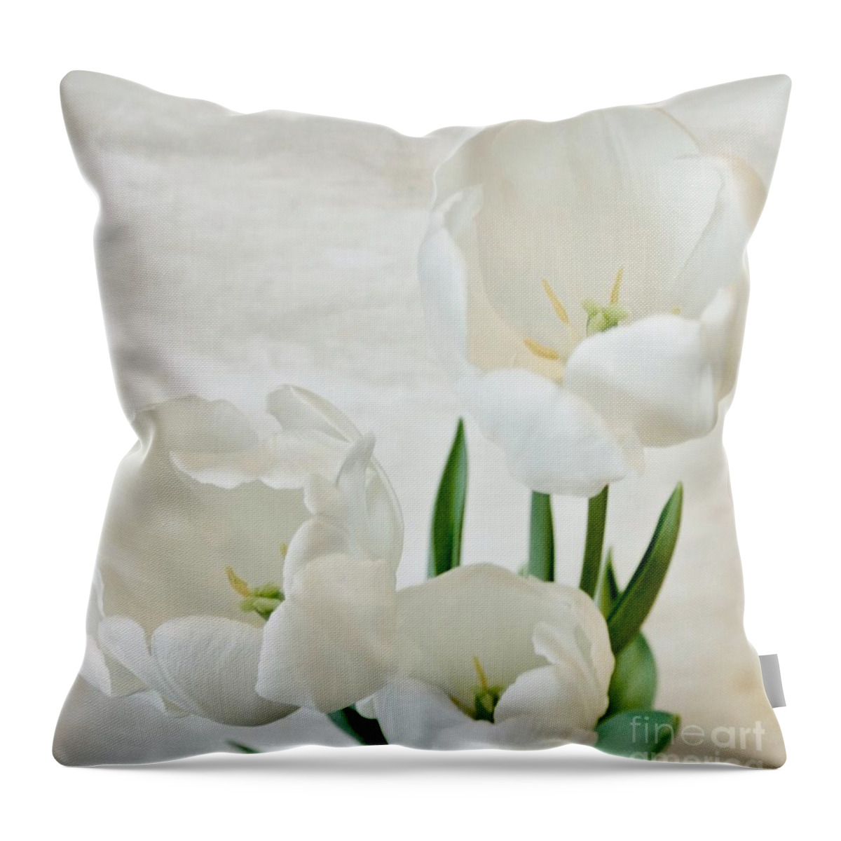 Photo Throw Pillow featuring the photograph White Tulips Inside by Marsha Heiken