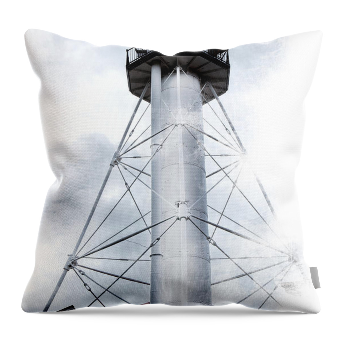 Evie Throw Pillow featuring the photograph Whitefish Point Lighthouse by Evie Carrier