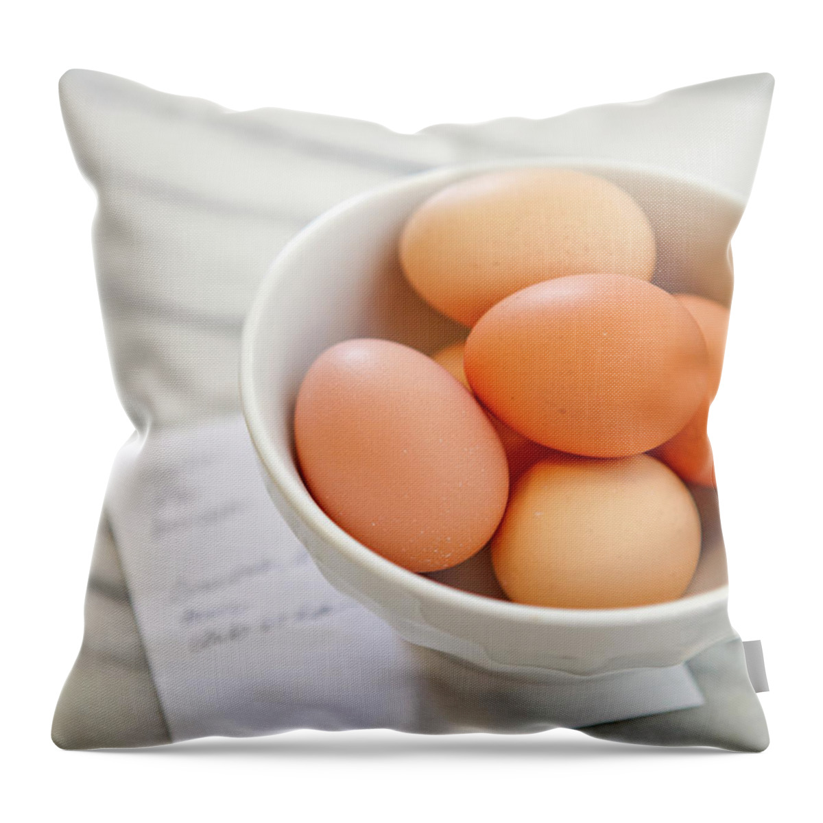 Heap Throw Pillow featuring the photograph Whole Eggs And Grocery List by Leela Cyd