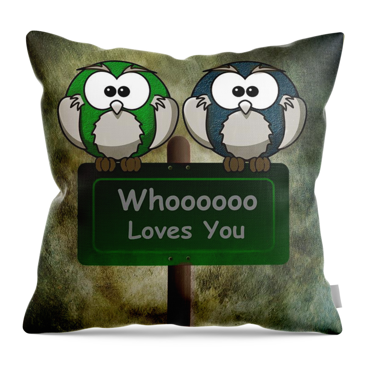 Love Throw Pillow featuring the digital art Whoooo Loves You by David Dehner
