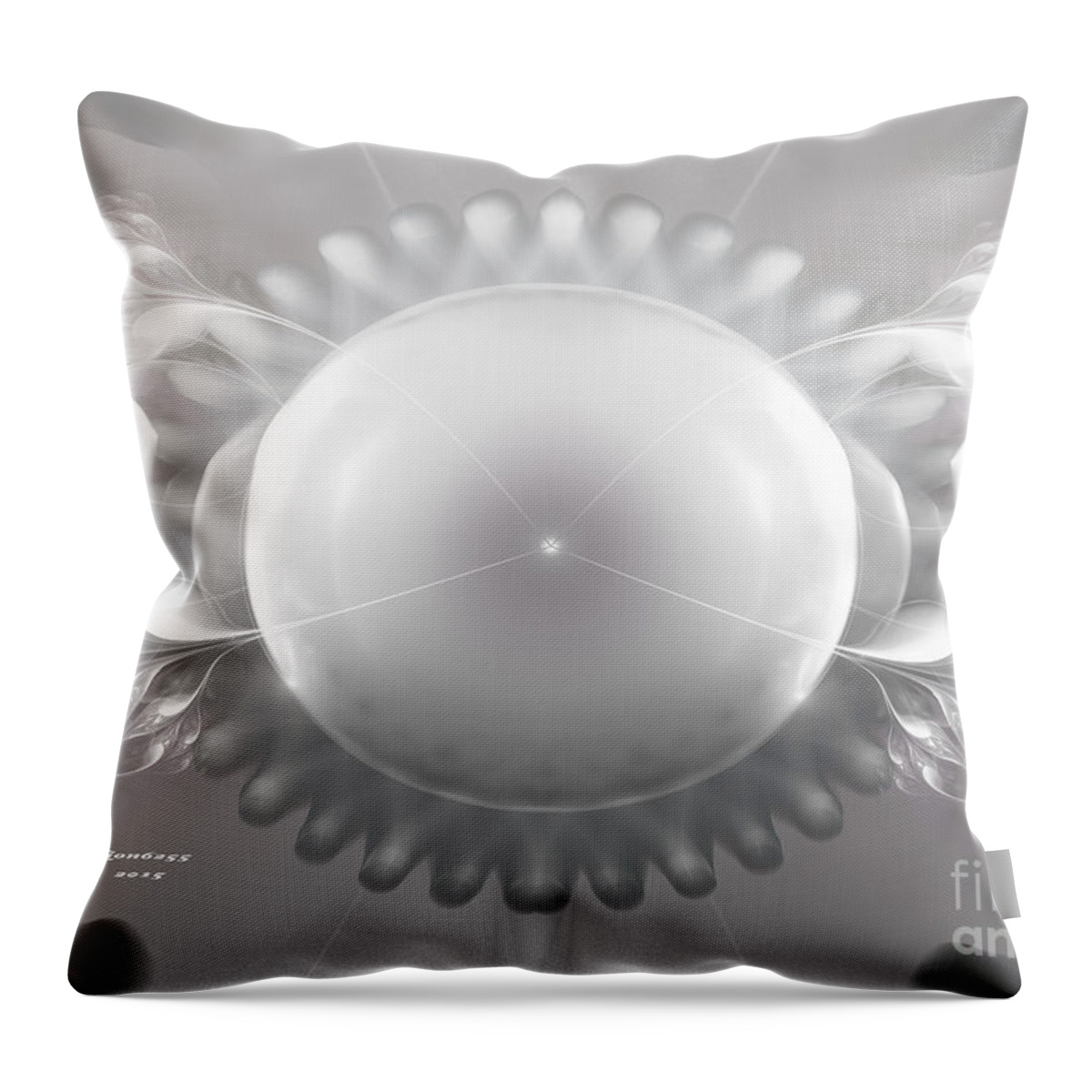 Fractal Throw Pillow featuring the digital art Whte Pillow Top by Melissa Messick