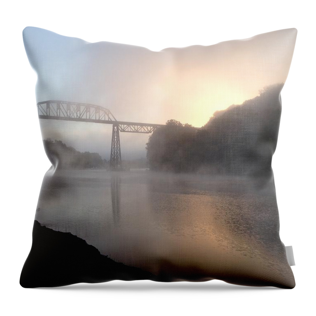Wilbur Railroad Bridge Throw Pillow featuring the photograph Wilbur CSX Railroad Bridge by Cornelia DeDona